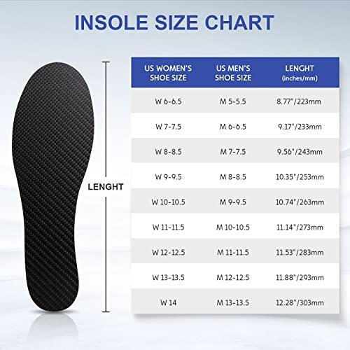 FAKILO Carbon Fiber Insole 1 Pair, FAKILO Carbon Fiber Insoles Shoes Insert for Women Men, Rigid Support for Turf Toe, Foot Fractures, Hallux Rigidus, Mortons Toe 223mm - Women\'s 6-6.5, Men\'s 5-5.5