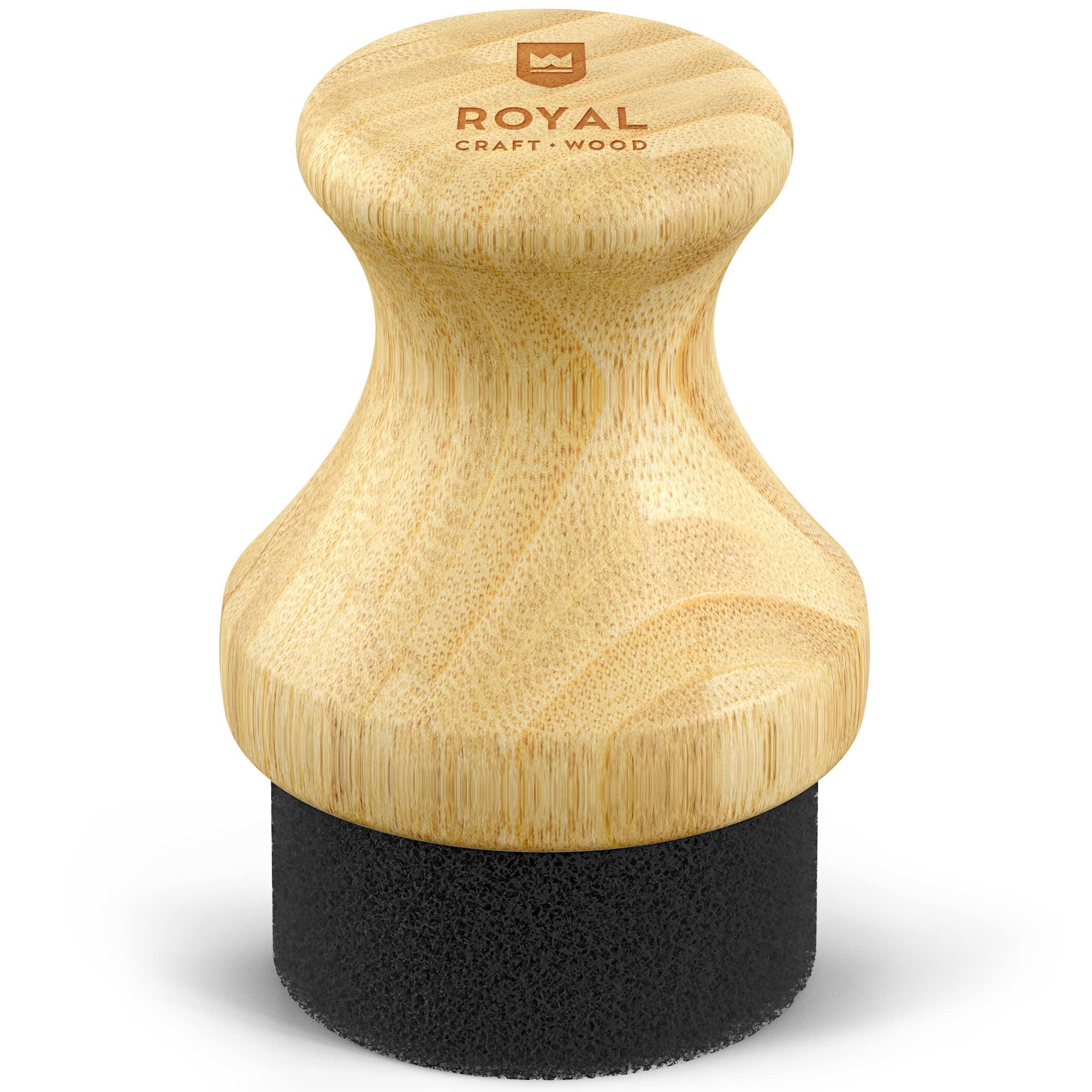 ROYAL CRAFT WOOD ROYAL CRAFT WOOD Cutting Board Oil and Wax Applicator for Food Grade Mineral Oil - Round Bamboo Applicator for Wood Cutting Boards, Butcher Blocks, Utensils Small