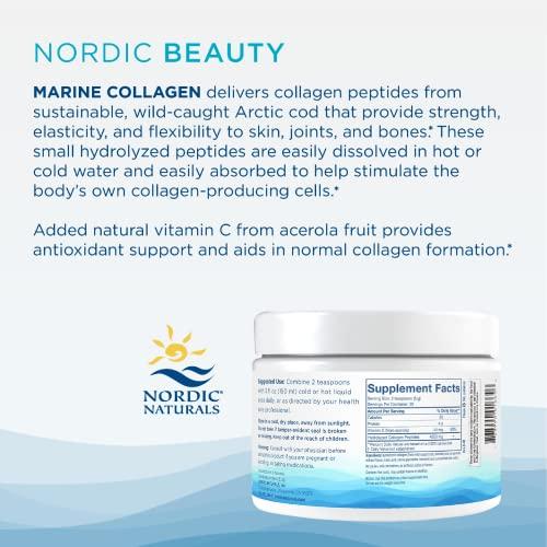 Nordic Naturals Nordic Naturals Nordic Beauty Marine Collagen Powder, Strawberry - 5.29 Ounces - Collagen Powder Supplement for Healthy Skin, Joints, and Bones, Vitamin C for Antioxidant Support - 30 Servings