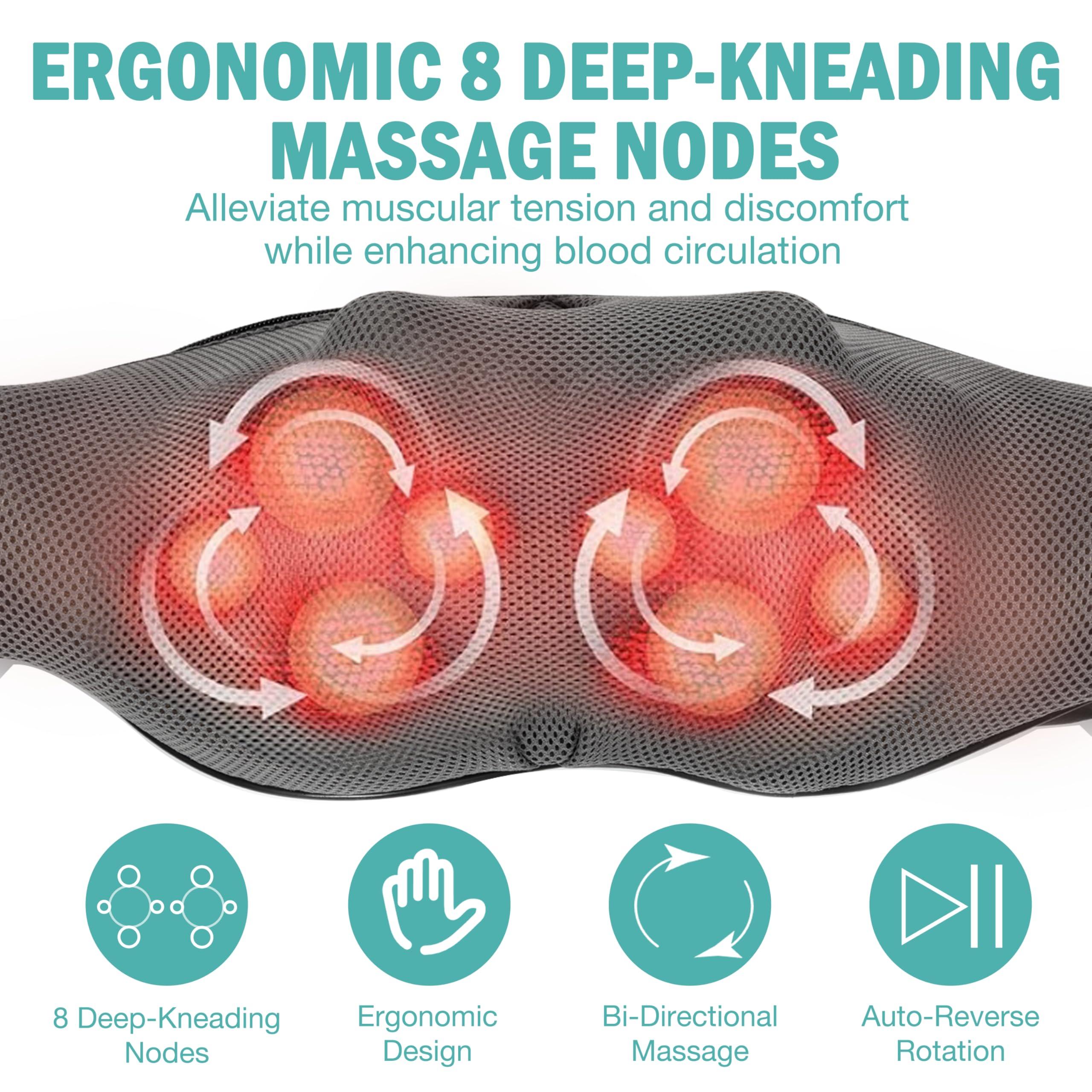 DAILYLIFE DAILYLIFE Shiatsu Neck and Back Massager with Heat, Electric Deep Kneading Massager for Neck Pain, Shoulder, Waist, Leg and Foot, Stress Relief for Men, Women, Mom, Dad