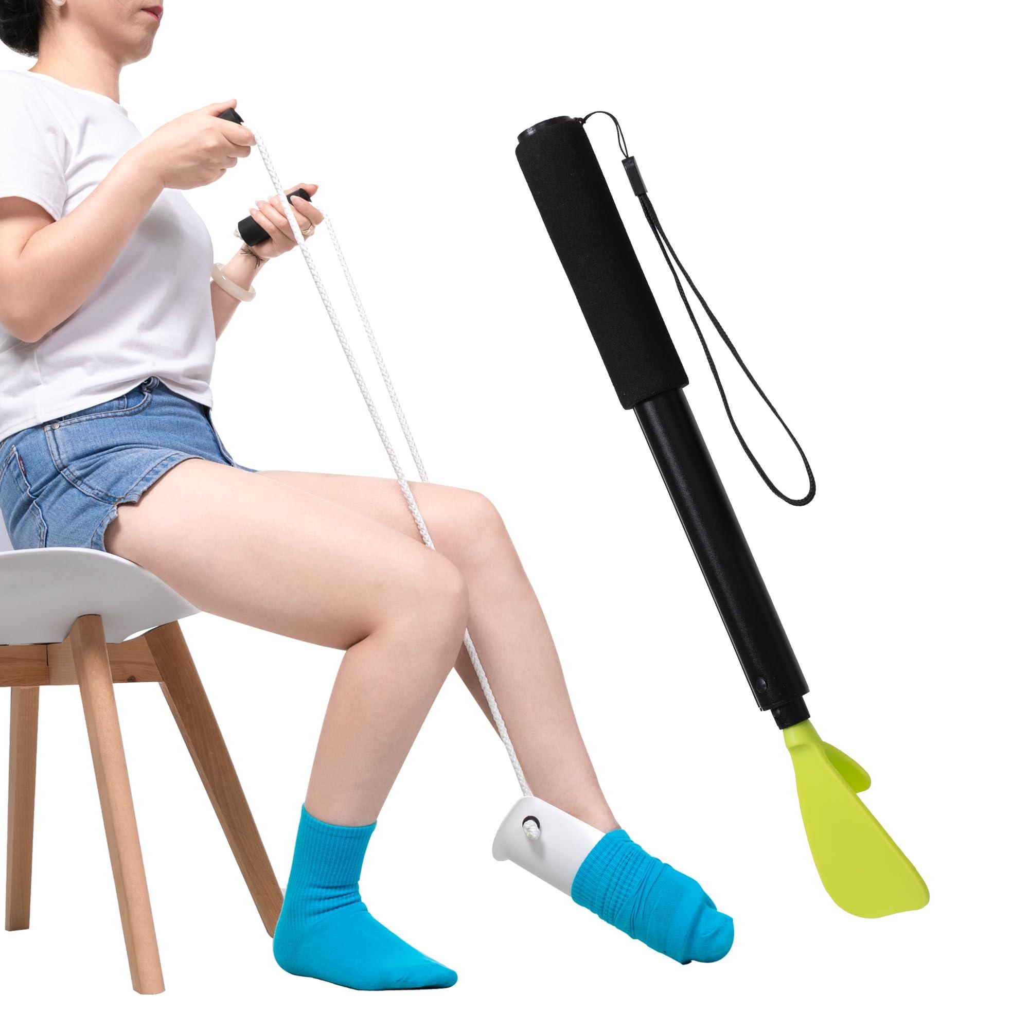 JFMkaer Sock Aid Device for Seniors, Easy On Easy Off Device for Putting On Socks and Removing Socks Or Stockings, Sock Assistant Device No Bending, Sock Puller Aid for Men and Women with Limited Mobility