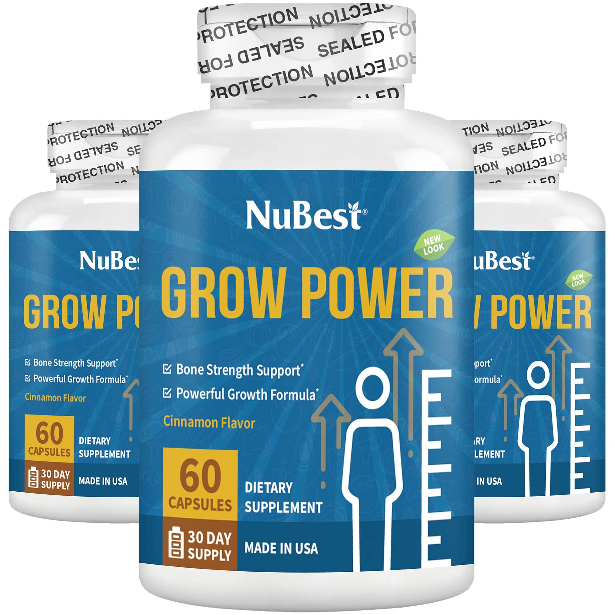 NuBest NuBest Grow Power Height Growth - Height Supplement for Age 10+ & Teens - Supports Height Growth, Grow Taller, Overall Health with Calcium, Vitamin D3, Phosphorus, Magnesium, Zinc & More - 3 Pack