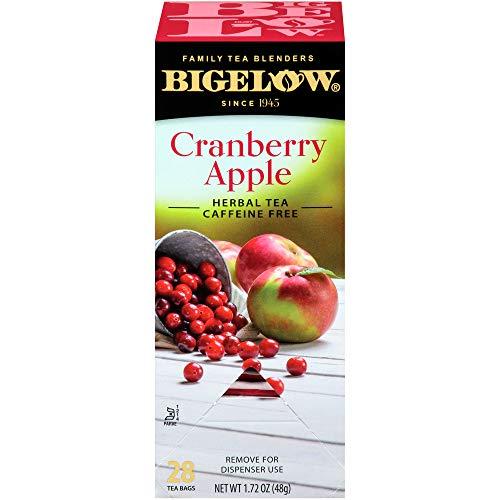 Bigelow Tea BigelowCranberry Apple Herbal Tea Bags 28-Count Boxes (Pack of 6) Cranberry Apple Hibiscus Flavored Herbal Tea Bags All Natural Non-GMO