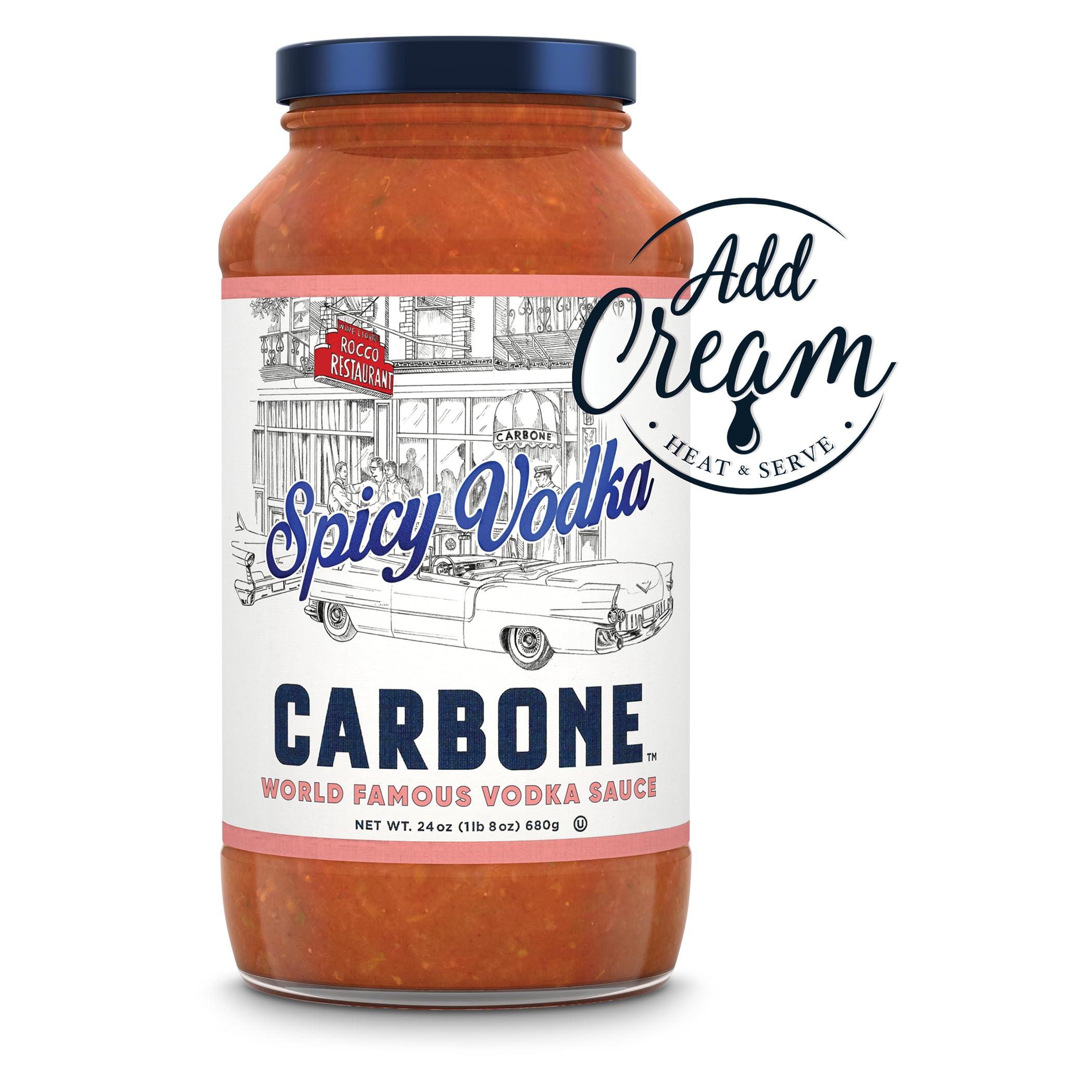 Carbone Carbone Spicy Vodka Pasta Sauce | World Famous Signature Recipe | Slow-Cooked with 100% Italian Tomatoes | Vegetarian, Gluten Free, Low Carb, Keto Pasta Sauce, 24 Fl Oz (Pack of 2)