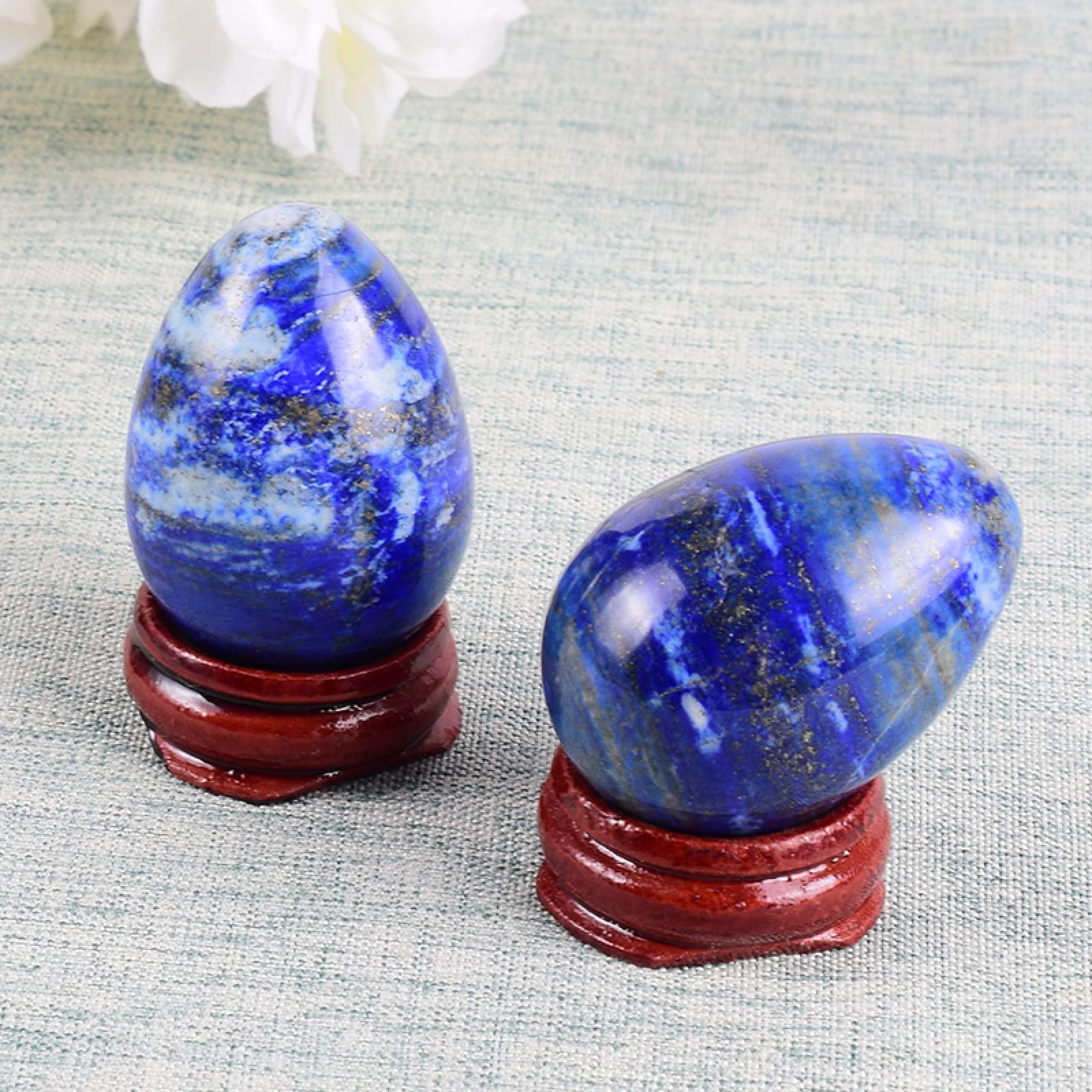 MiZuh Yoni Egg Set Natural Lapis Lazuli Yoni Egg 43 * 30 Mm Undrilled Mineral Stone Ball Kegel Exercise,Rose Red