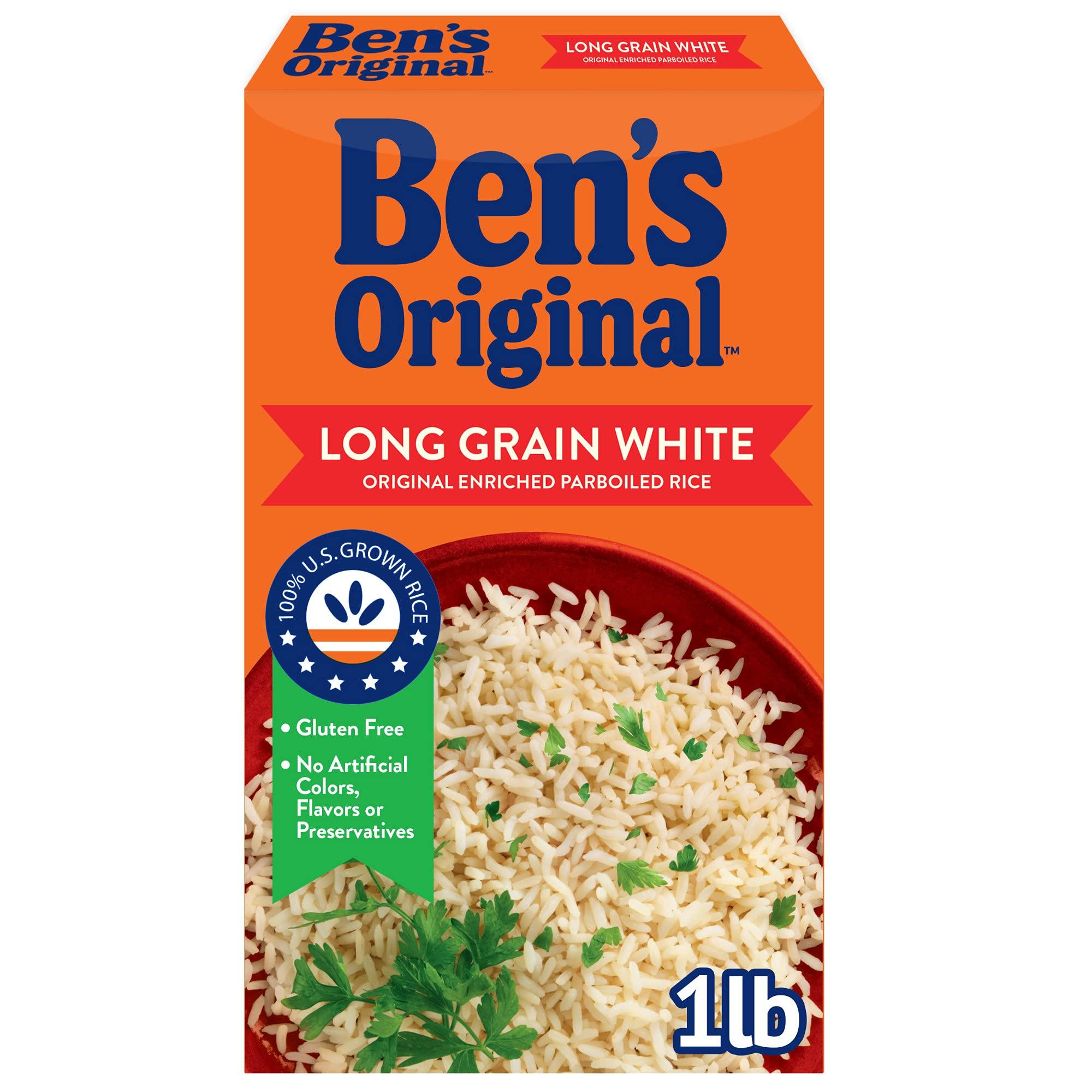 BEN'S ORIGINAL BEN'S ORIGINAL Converted Brand Enriched Long Grain White Rice, Parboiled Rice, 1 lb Box (Pack of 12)