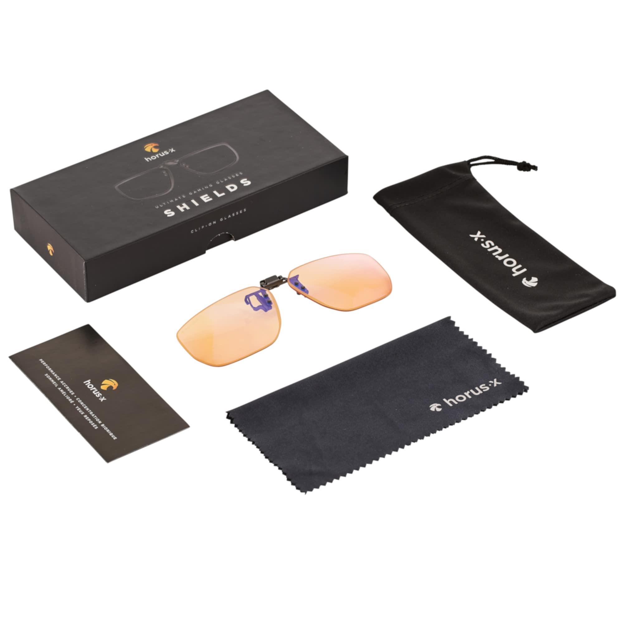 Horus X Horus X Anti Blue Light Clip-On Glasses |Gaming Glasses Shield Anti Fatigue Eyestrain Migraine | Amber Lenses