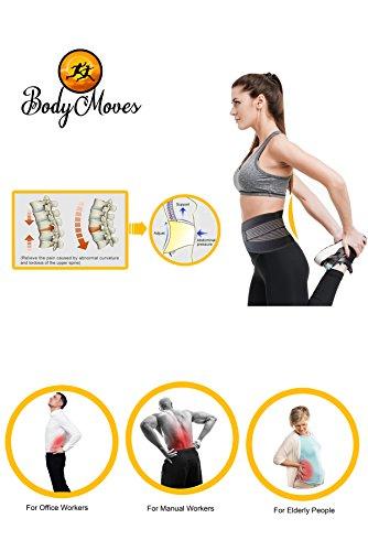 BodyMoves BodyMoves Back Brace Lumbar Support(LARGE) for Men and Women with Dual Adjustable Straps and Extension Belt -Lower Back Pain relief,Spasm,Strain,Herniated Disc,Sciatica,Scoliosis,Lifting ,better back