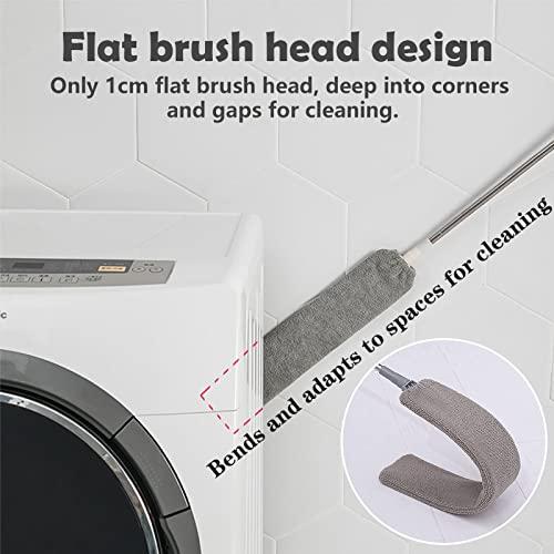 ThsGivingStore Retractable Gap Dust Cleaner, Under Refrigerator/Sofa Cleaning Tool, Microfiber Gap Duster with Extendable Pole 32-100 Inches, Suitable for Underneath Cleaning of Furniture, Fridges, Couch, Bed
