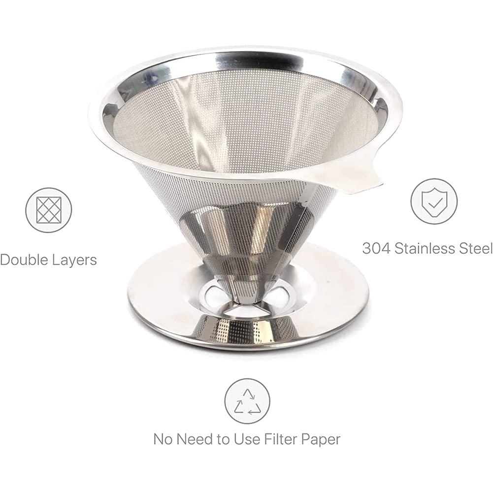 Pasotim Pour over Coffee Dripper Reusable Cone Coffee Filter Portable Pour over Coffee Maker Home Office Camping