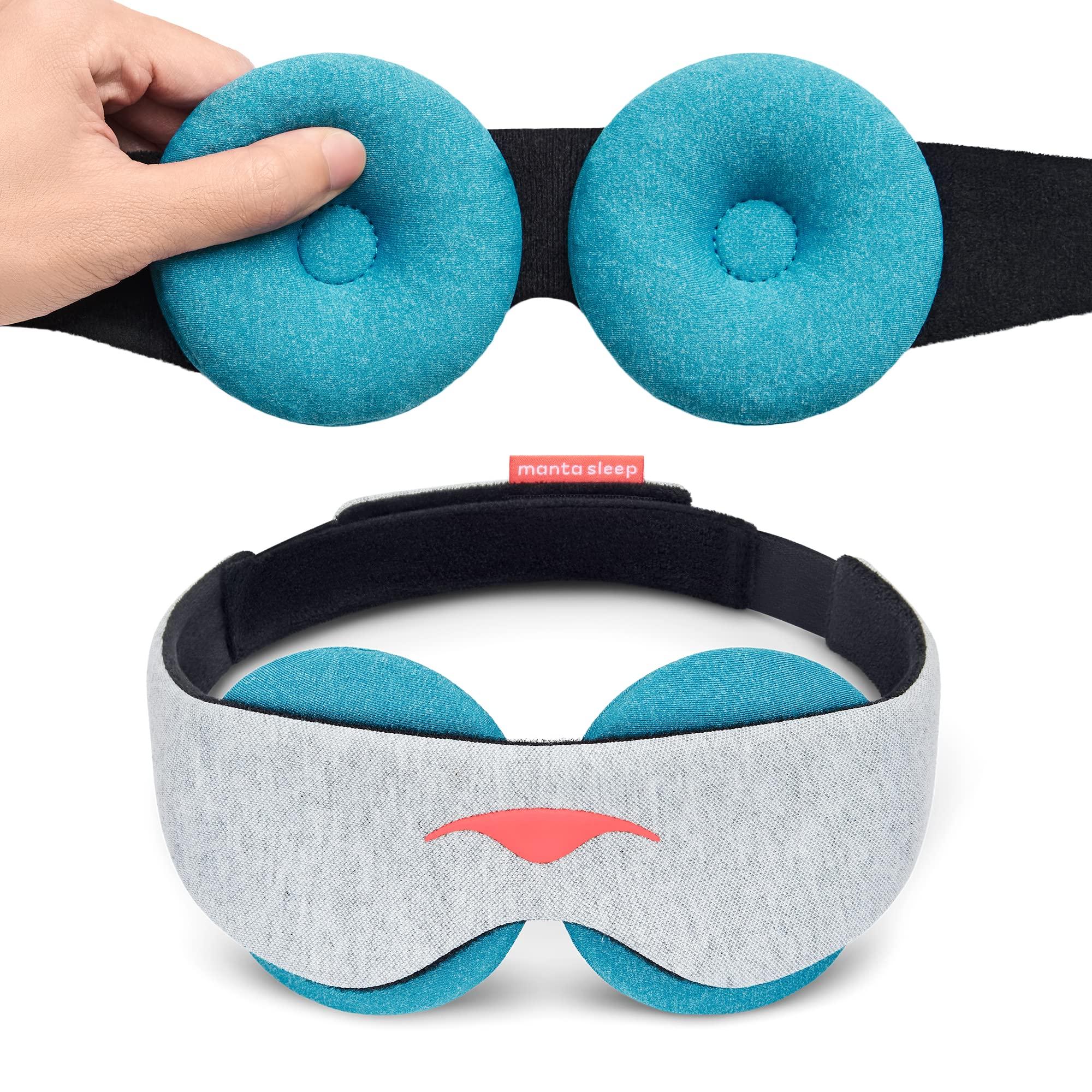 Manta Sleep Manta Cool Sleep Mask - Blackout Cooling Eye Mask with Zero Eye Pressure, Ceramic Cooling Beads Sleeping Mask for Migraine Headaches, Sleeping, Allergies, Puffy Eyes & Sinus Relief