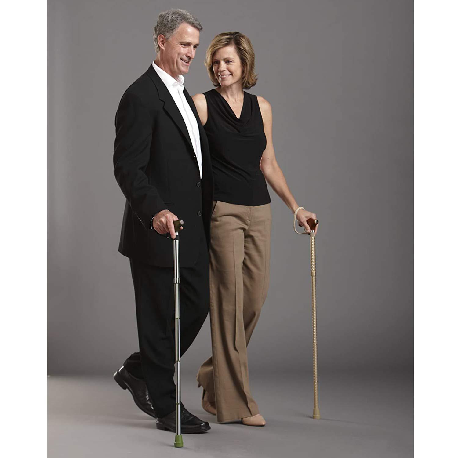 Switch Sticks Switch Sticks Folding Walking Cane For Women & Men - Adjustable 32-37 In, Lightweight With Ergonomic Wood Handle, Slip-Resistant Rubber Tip Supports 264 Lbs - Canes For Women For Stability (FSA/HSA)