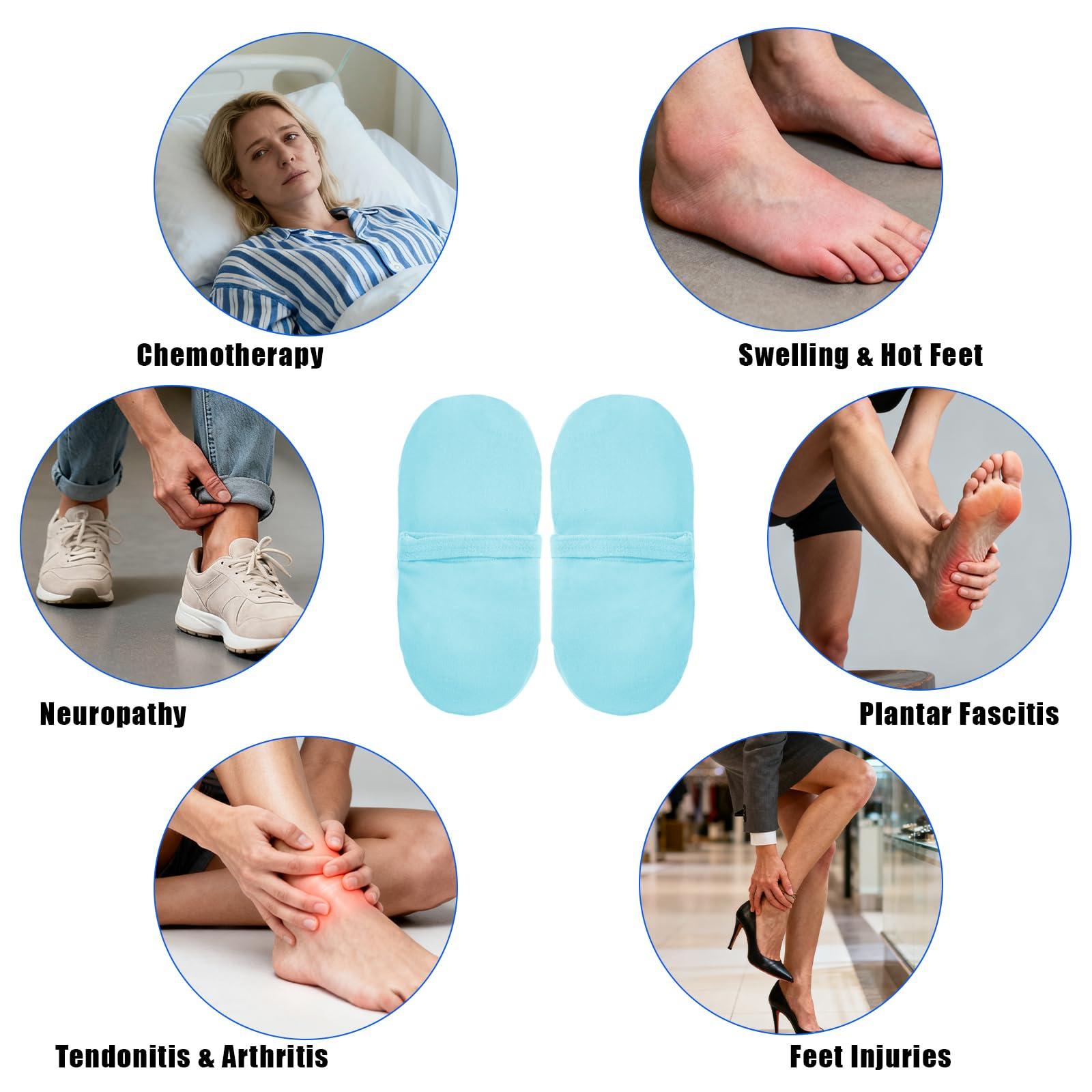 coldpa Reusable Cold Therapy Socks, Gel Ice Pack for Feet Heels Injuries Swelling, Hot and Cold Therapy Socks for Plantar Fasciitis Neuropathy Chemotherapy Pain Relief for Foot Ankle (Green)