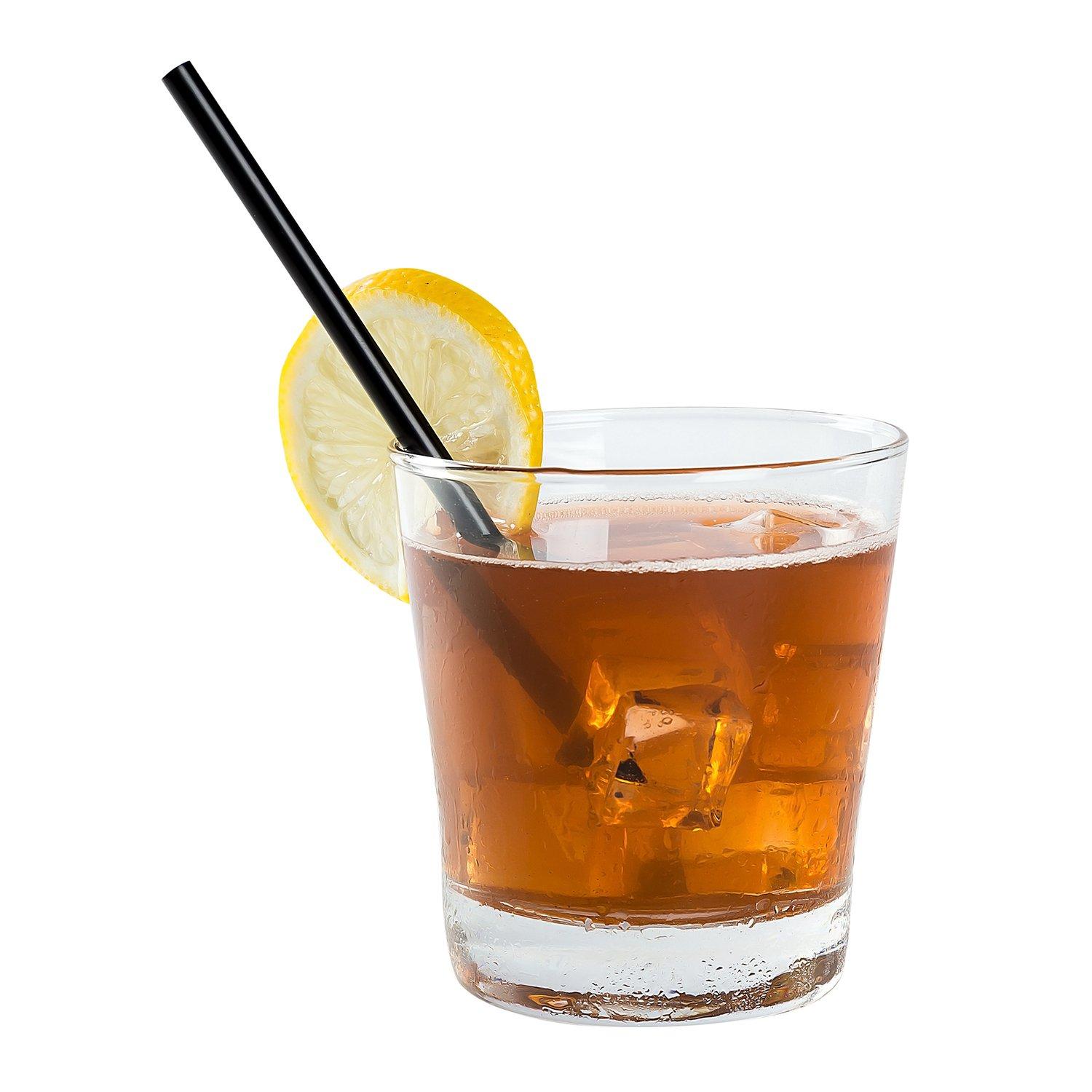 AmerCare AmerCare 5.75 Inch Jumbo Black Unwrapped Straws, Case of 12,500