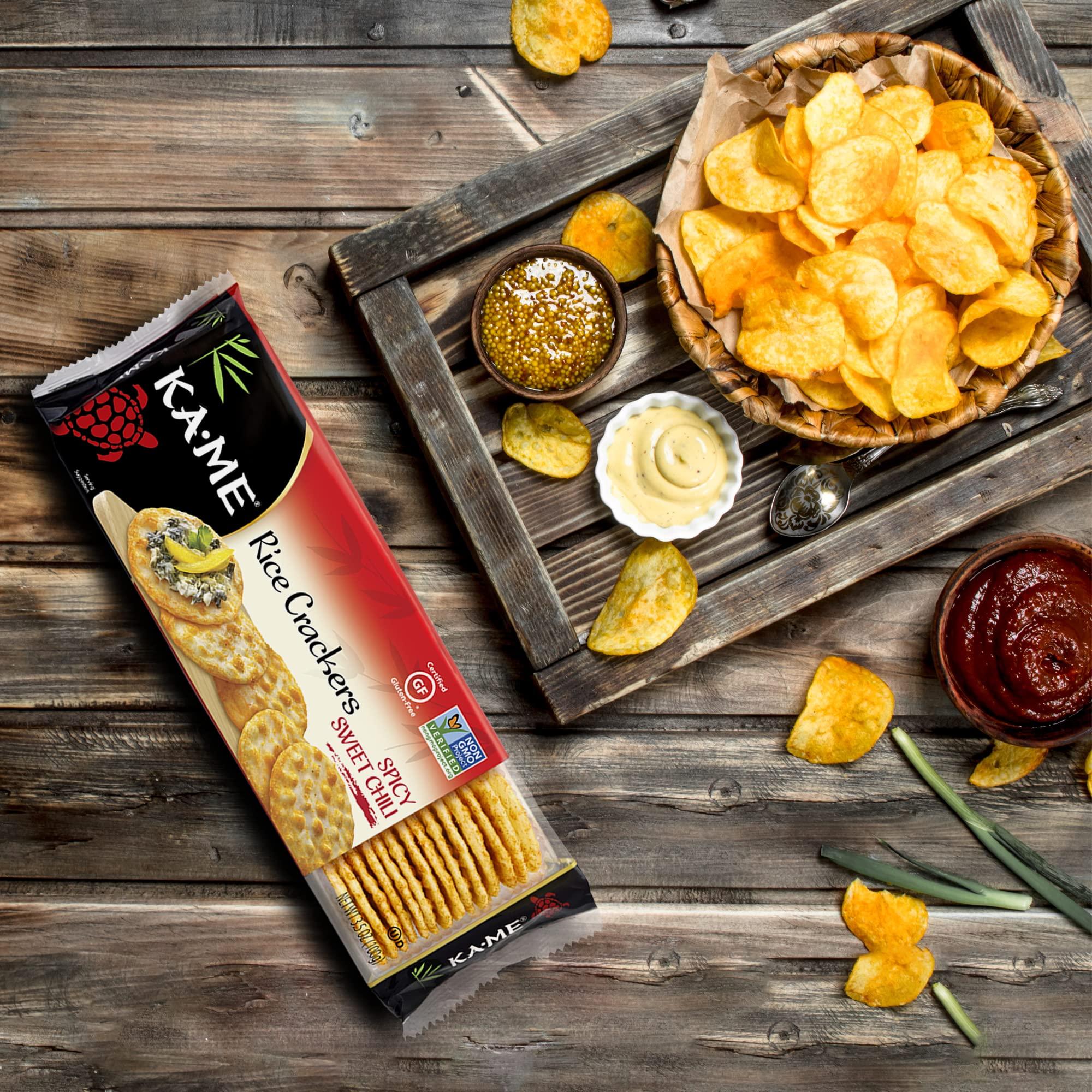 KA-ME Ka-Me Rice Crackers Gluten Free And Non GMO Verified - Spicy Sweet Chili (Pack of 12)