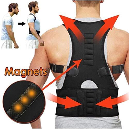 SADDPA DSMYYXGS Magnetic Back Posture Corrector Clvicle Spine Corrector Prevent Slouching Adjustable Back Support Brace Back Straightener Corset (Color : White, Size : Large)