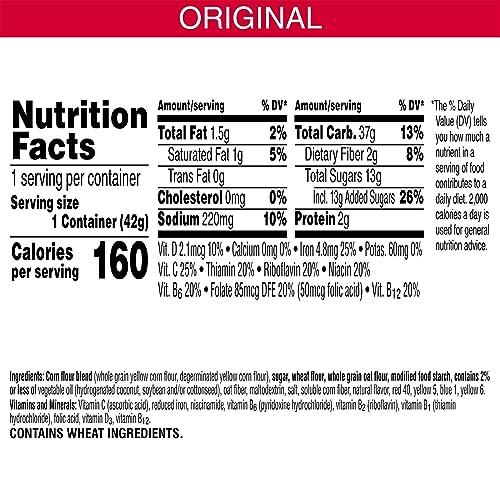 Froot Loops Kellogg\'s Froot Loops Breakfast Cereal Cups, Fruit Flavored, Breakfast Snacks with Vitamin C, Original, 18oz Case (12 Cups) (Pack of 2)