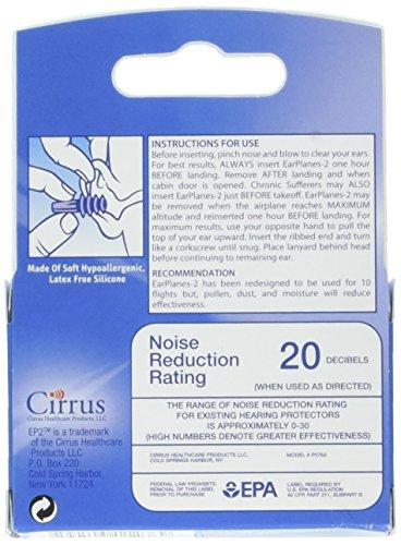 Earplanes EP2 by Cirrus Healthcare Second Generation EarPlanes Earplugs Ear Protection from Flight Air and Noise Sound (1 Reusable Pair)