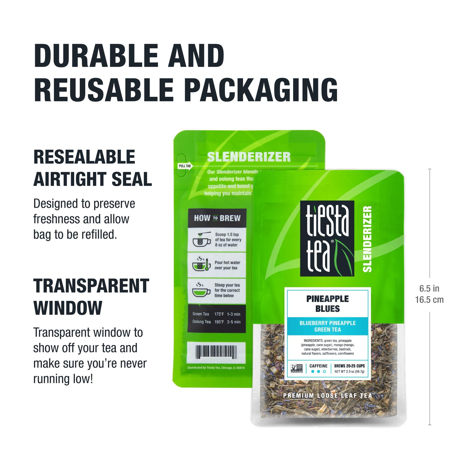 Tiesta Tea Tiesta Tea - Pineapple Blues | Blueberry Pineapple Green Tea | Premuim Tropical Loose Leaf Tea Blend | Medium Caffeinated Green Tea | Make Hot or Iced Tea & Up to 25 Cups - 2 Ounce Resealable Pouch