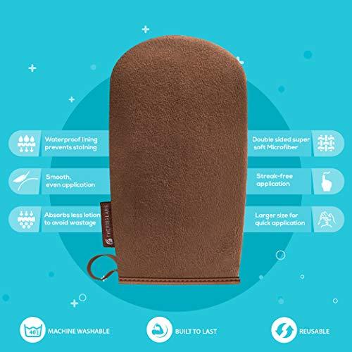 Thermalabs Ultimitt Double Self Tanning Applicator Mitts Set: Reusable Streak-Free Bronzing Sunless Tan Application Gloves (DOUBLE SET, BROWN)