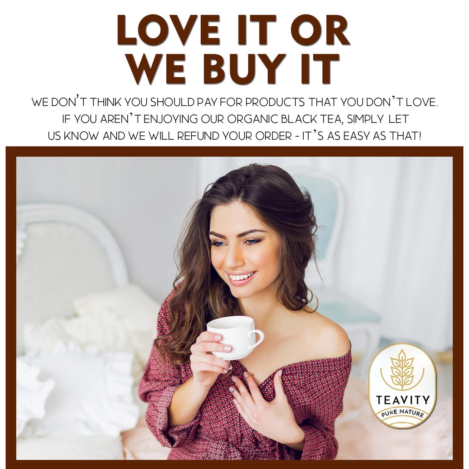 Teavity Organic Black Tea Pods for Keurig - Naturally Caffeinated Tea for KCup - Premium Unsweetened Black Tea for Hot Tea Brewing or Iced Tea by Teavity (36 Tea Pods)