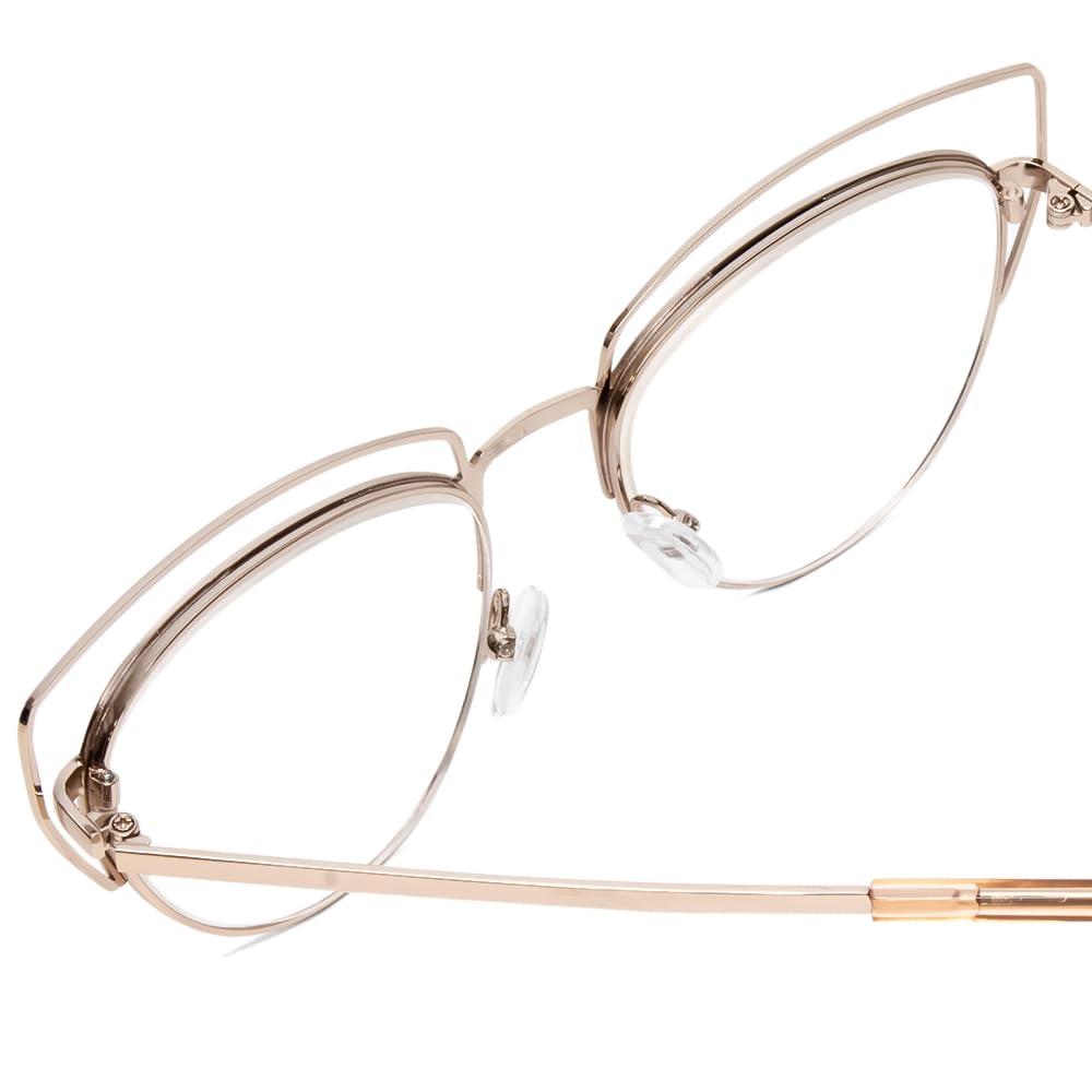 Calabria Calabria Book Club Hundred Beers Cat-Eye Blue Light Blocking Reading Glasses +1.50 Rose Gold Women