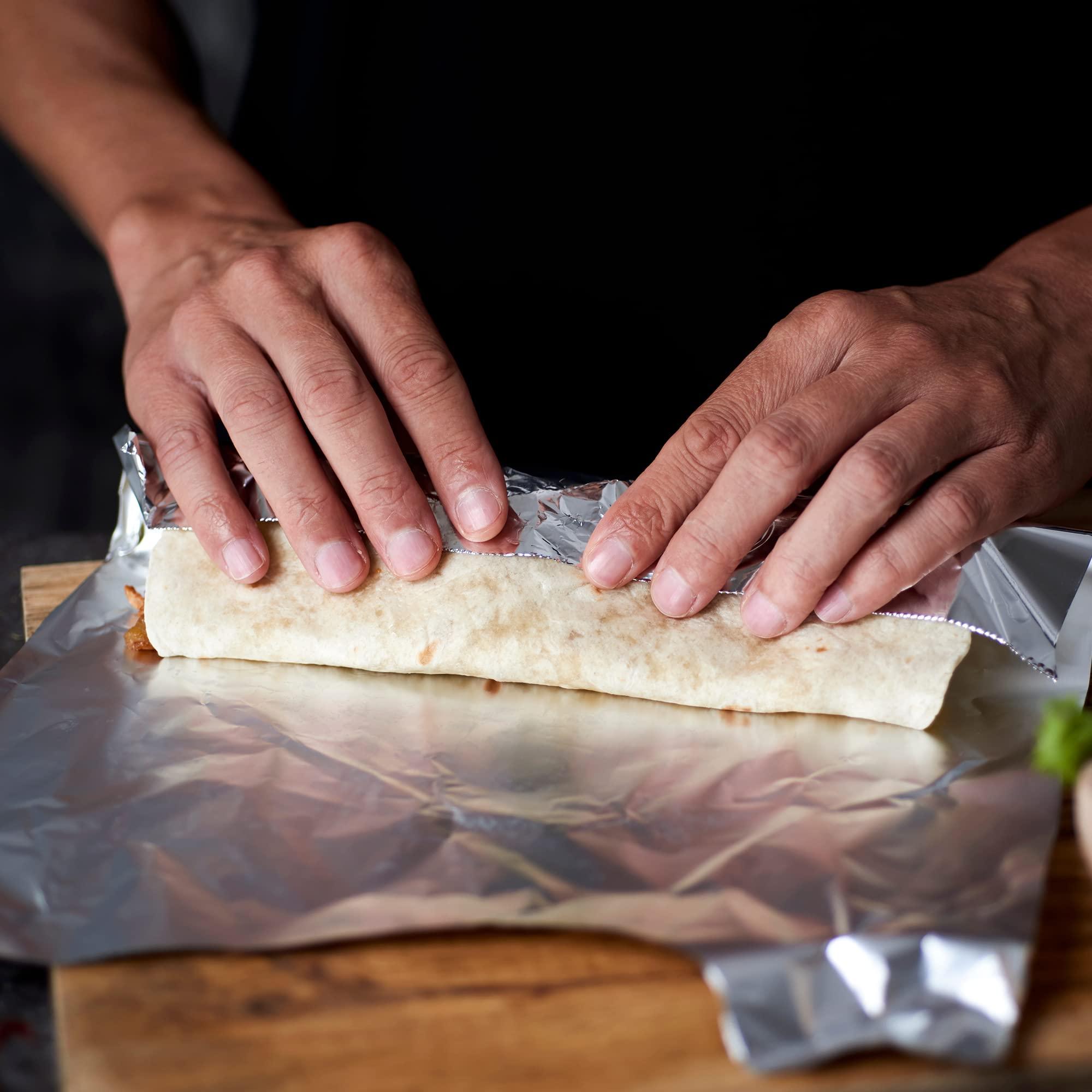 EcoQuality Heavy Duty Food Service Aluminum Foil Roll 18 inch x 500 FT Sturdy Corrugated Cutter Box - Great for Grilling, Kitchen Wrap, Foil Wrap, Cooking, Cleaning, Non Stick Tin Foil, Foil Wrapping Paper (6)