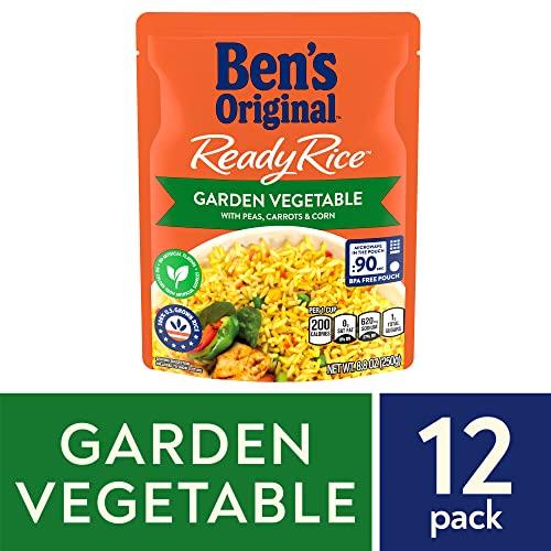 BEN'S ORIGINAL BEN'S ORIGINAL Ready Rice Garden Vegetable Flavored Rice, Easy Dinner Side, 8.8 OZ Pouch (Pack of 12)