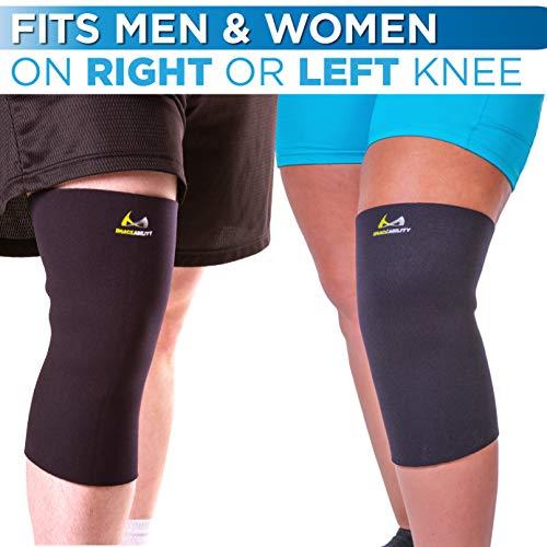 BraceAbility BraceAbility Plus Size Neoprene Knee Sleeve - 5X Bariatric Compression Support Brace for Women's or Men's Arthritis Joint Pain Relief and Treatment, Fitting Big Legs and Obese Thighs (5XL)