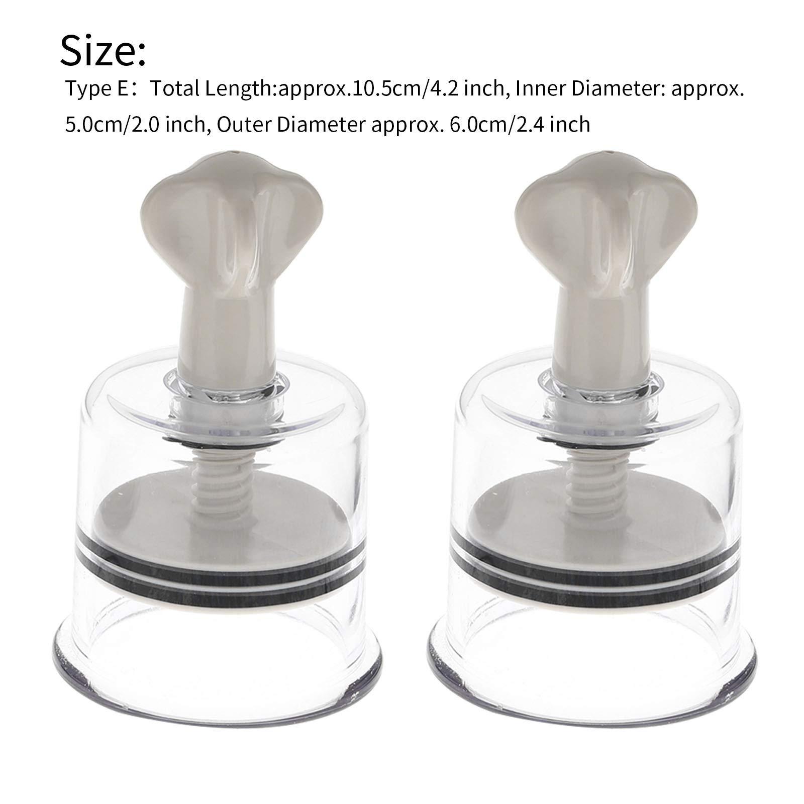 JEATHA JEATHA 2Pcs Vacuum Suction Cup Rotating Twist Nipple Suckers Body Breast Massager Cup Cupping Toy for Adults Breast Pump White 5.0cm