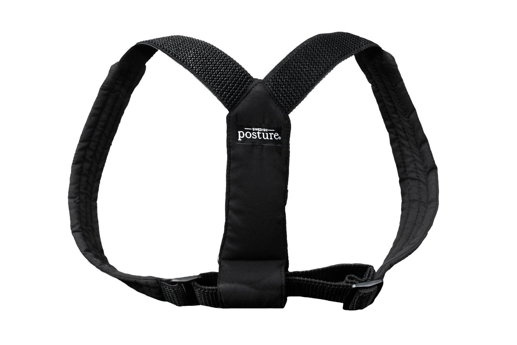 Swedish Posture Swedish Posture Classic Brace Shoulders and Upper Back Pain Relief ((Female L-XL / Male - L), Black)
