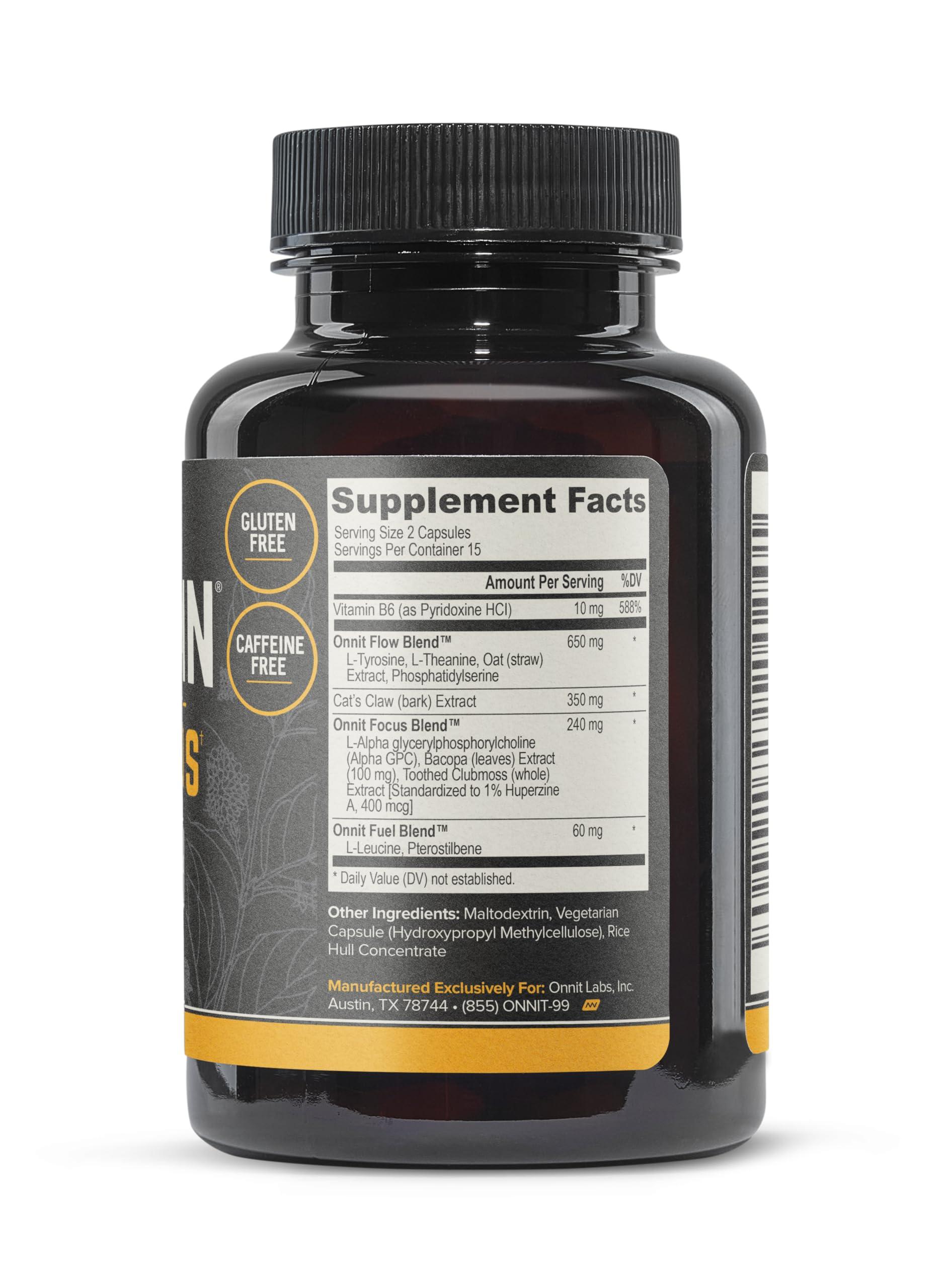 ONNIT ONNIT Premium Alpha Brain Bundle - Nootropic Brain Supplement (30 Count) for Focus, Concentration & Memory + Total Human Day and Night Vitamin Packs for Men and Women (30-Day Supply)