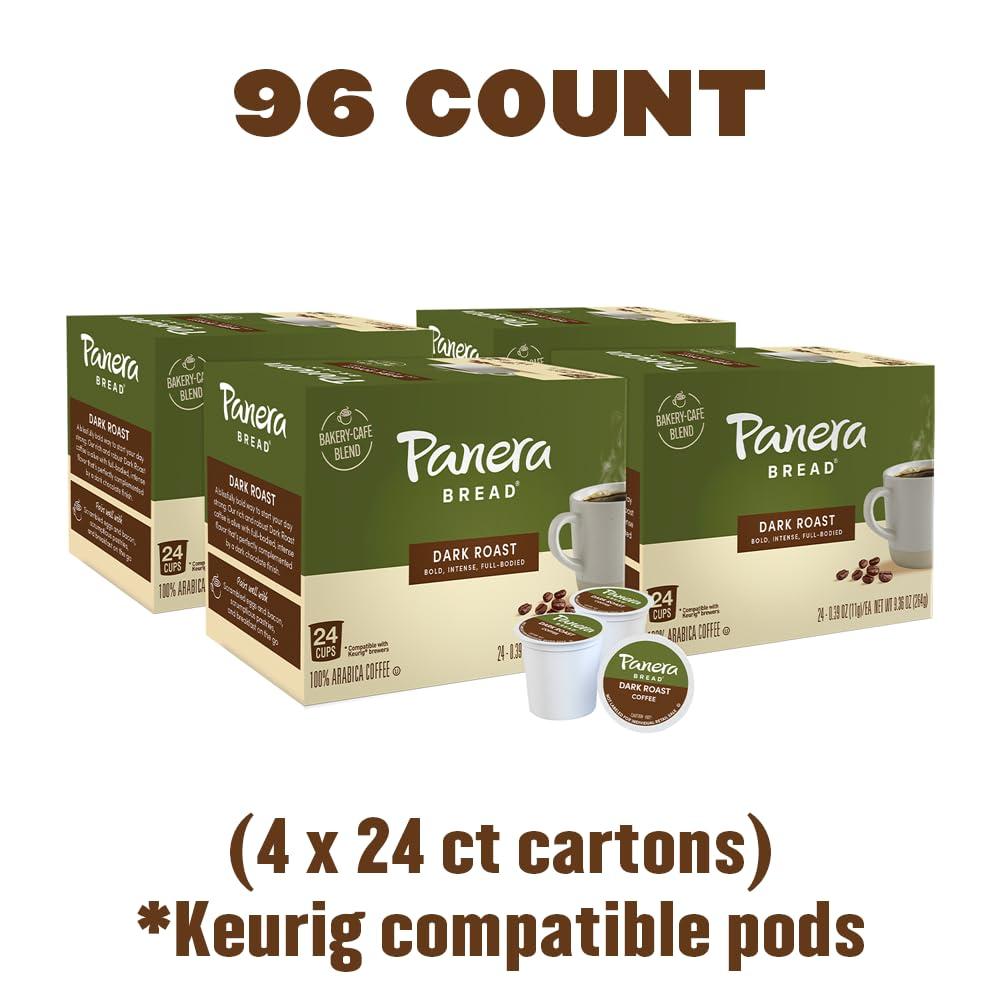 Panera Panera Bread Dark Roast Coffee, Single Serve 96 Count Pods (4 Packs of 24)