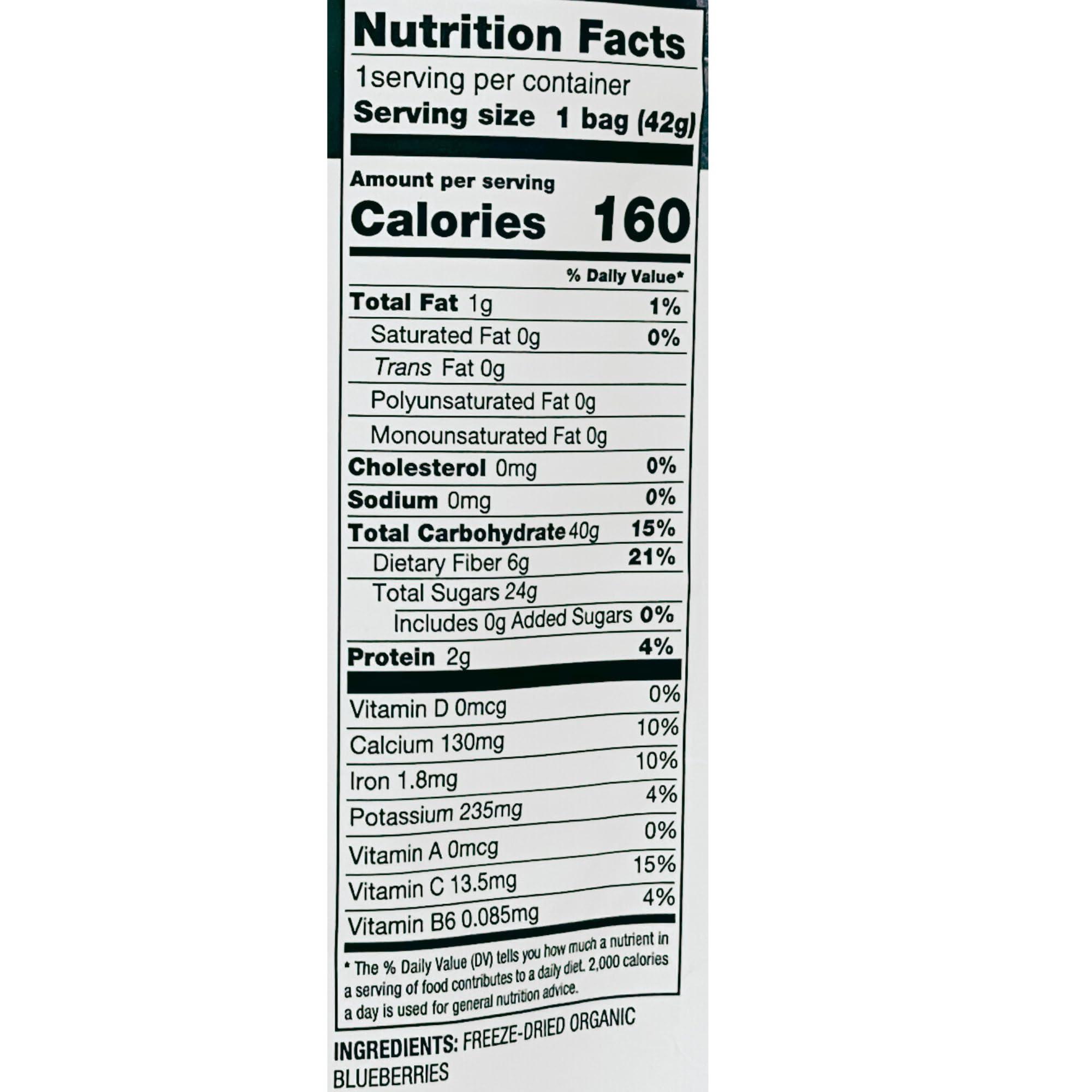 Chelan Beauty Chelan Ranch Organics Premium Freeze-Dried Organic Blueberries, Non-GMO & Vegan, 1.5 Ounce Bag (3-Pack)