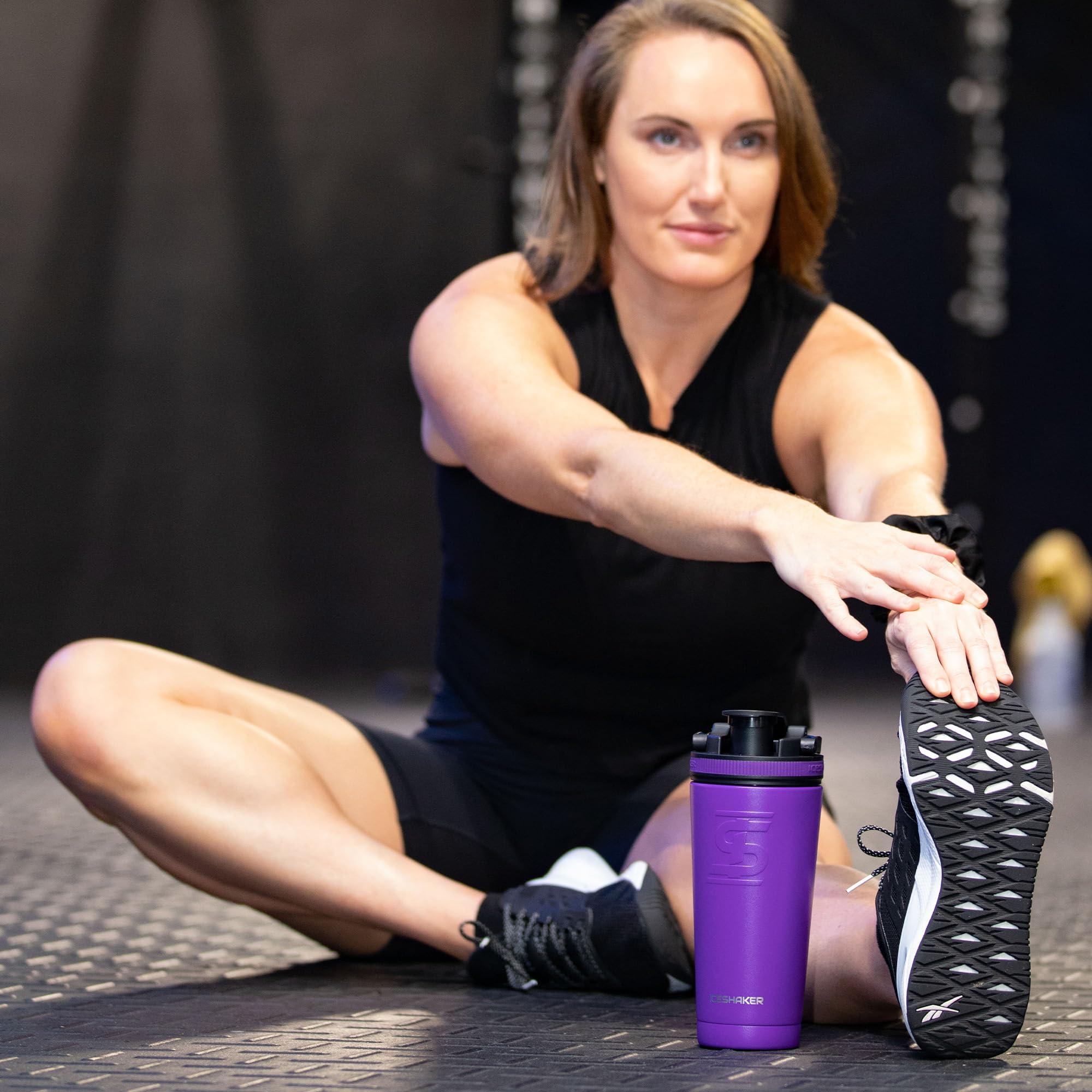 Ice Shaker Ice Shaker Insulated Stainless Steel Shaker Bottle | 26oz, Purple | Cold for 30+ Hours | Insulated Cup with Twist-on Agitator | Odor-Free Bottle for Protein Shakes, Water, Smoothies, Cocktails