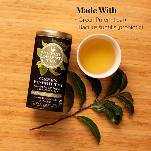The Republic of Tea The Republic of Tea Organic Green Pu-erh SuperDigest Tea® | Probiotic Fermented Tea Bags (36 count)