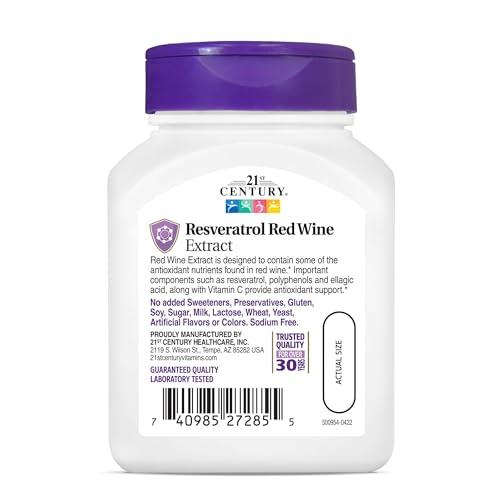 21st Century 21st Century Resveratrol Red Wine Extract Capsules, 90Count (Pack of 2)