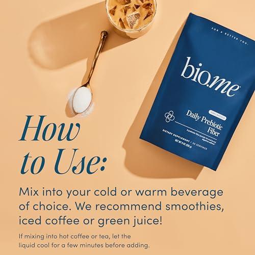 Bio.me Daily Prebiotic Fiber - Fiber Supplement Powder for Digestive Health & Gut Health - Fiber Powder Unflavored Prebiotics, Non-GMO Dietary Fiber, Gluten & Sugar Free Soluble Fiber Supplements-30 Servings