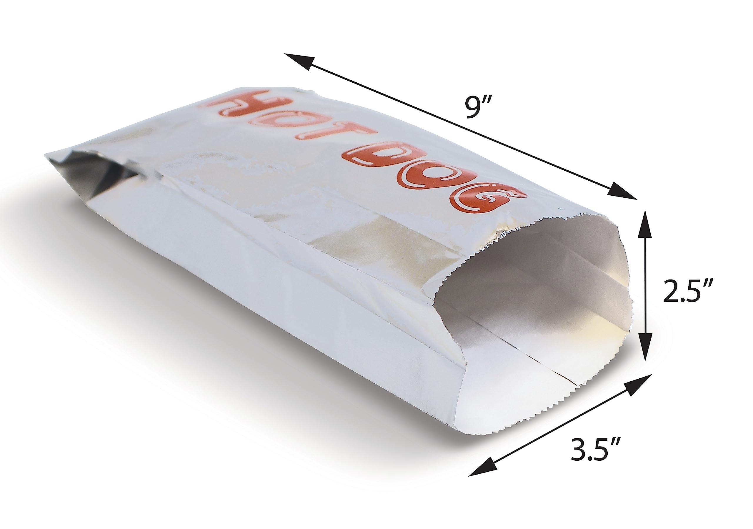 Better Kitchen Products Better Kitchen Products Foil Hot Dog Wrappers, 9\" x 3.7\", Insulated Grease Resistant Hot Bag Sleeves, Disposable Foil Paper Hot Dog Bags (50 Pack)