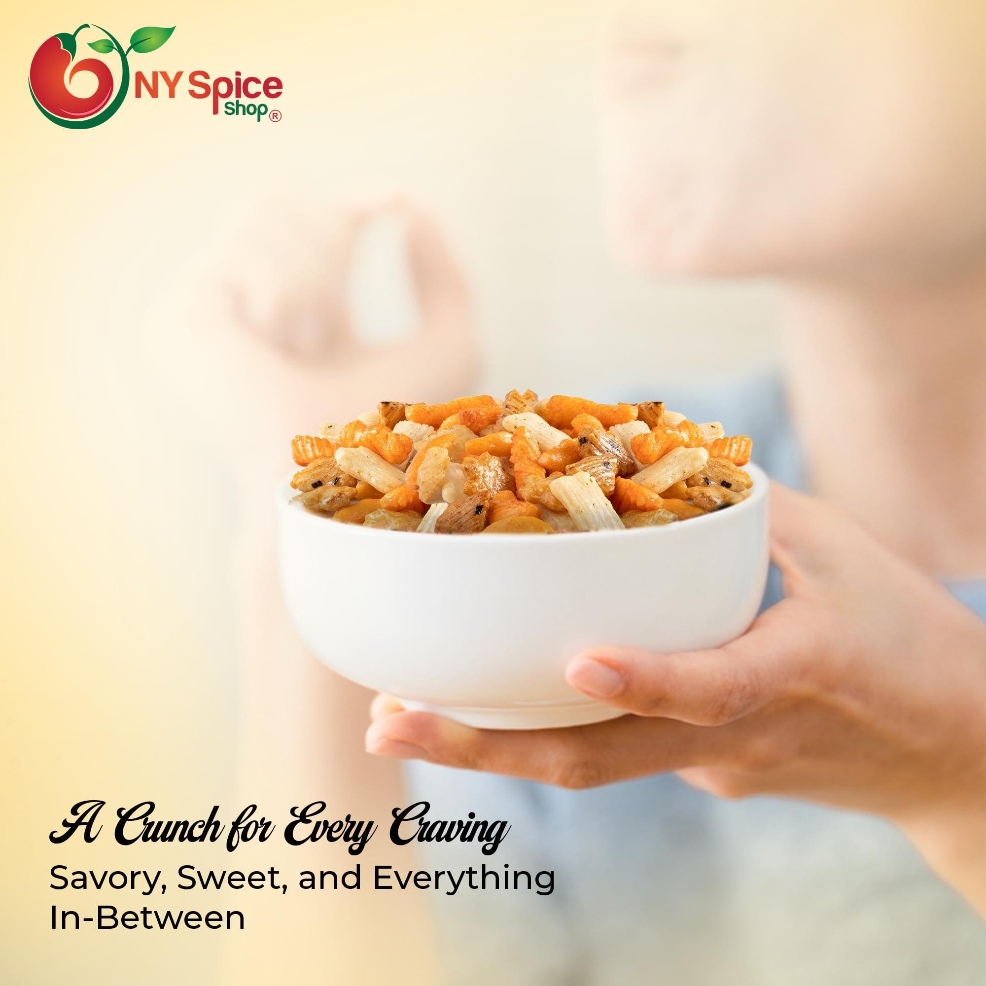 NY Spice Shop NY SPICE SHOP Oriental Rice Crackers 1 Pound (16 oz) Oriental Rice Cracker Mix Japanese Rice Crackers Oriental Snack Mix Party Rice Cracker