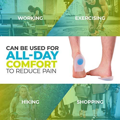BraceAbility BraceAbility Heel Spur Cups | Medical-Grade Silicone Plantar Fasciitis Insole Cushion Pads, Gel Foot Orthotic & Shoe Insert Protectors (Pair - Large)