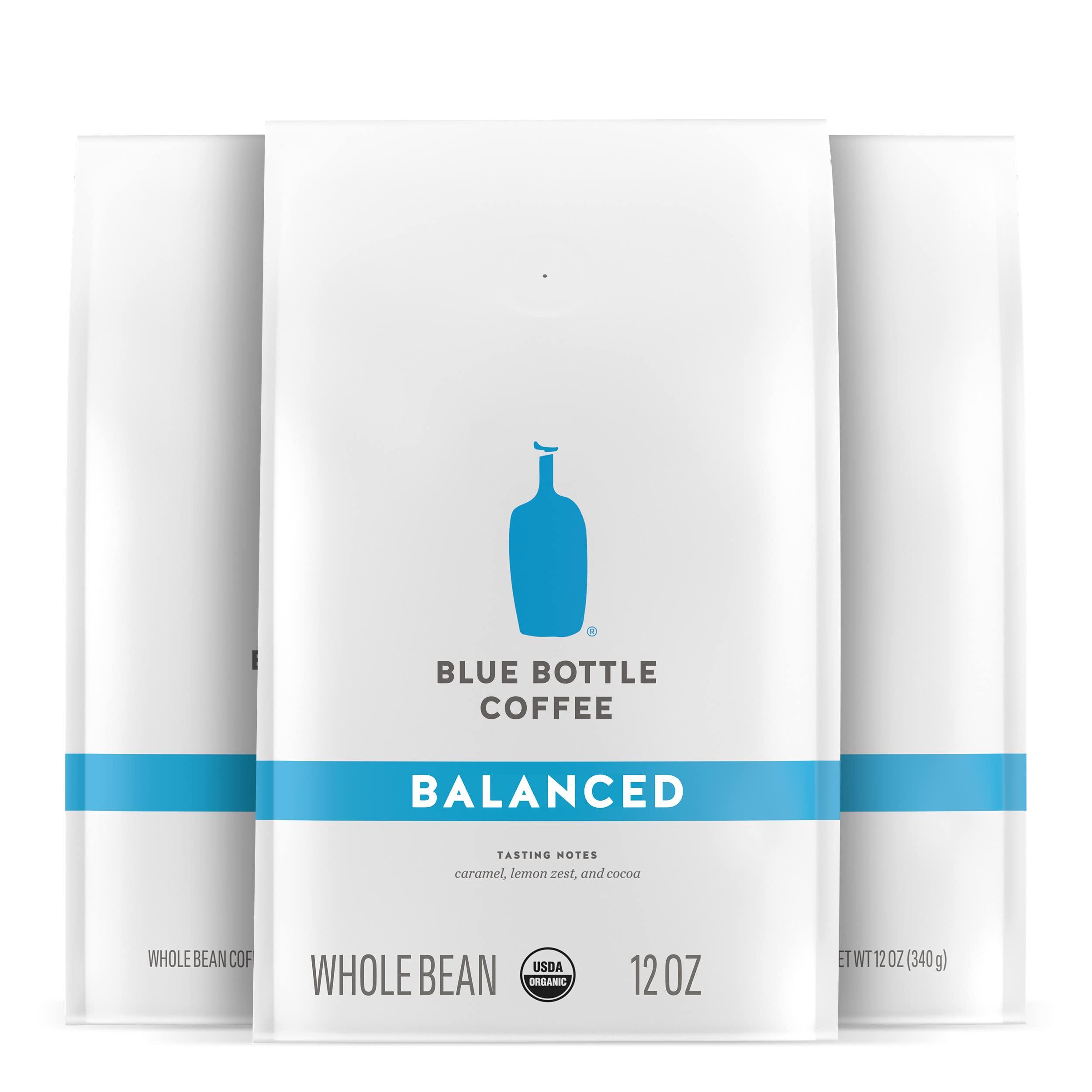 Blue Bottle Coffee Blue Bottle Whole Bean Organic Coffee, Balanced, Medium Roast, 12 oz bag, (Pack of 3)