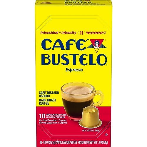 CAF BUSTELO Caf Bustelo Aluminum Espresso Capsules, Dark Roast Coffee, Nespresso OriginalLine Compatible, Intensity 11, 40 Count