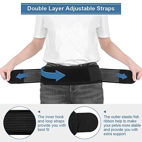 Yosoo Health Gear Sacroiliac Hip Belt for Women and Men, SI Joint Belt Support with Double-Layer Elastic Straps, Sacroiliac Support Belt for Sciatica, Pelvis, Lumbar, SI Joint Pain Relief