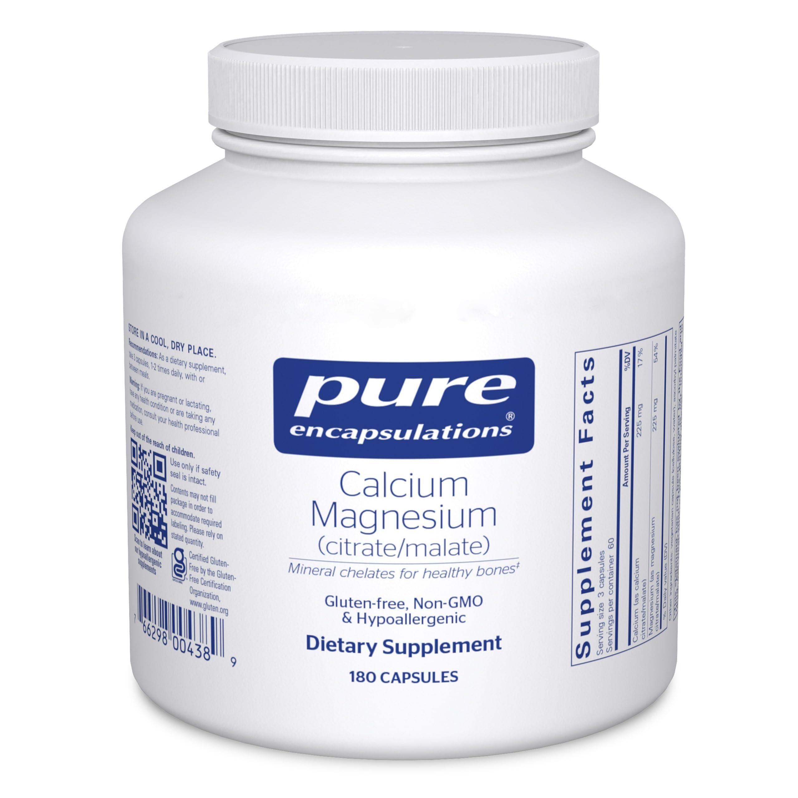 Pure Encapsulations Pure Encapsulations Calcium Magnesium (Citrate/Malate) | Supplement to Support Bone and Cardiovascular Health* | 180 Capsules