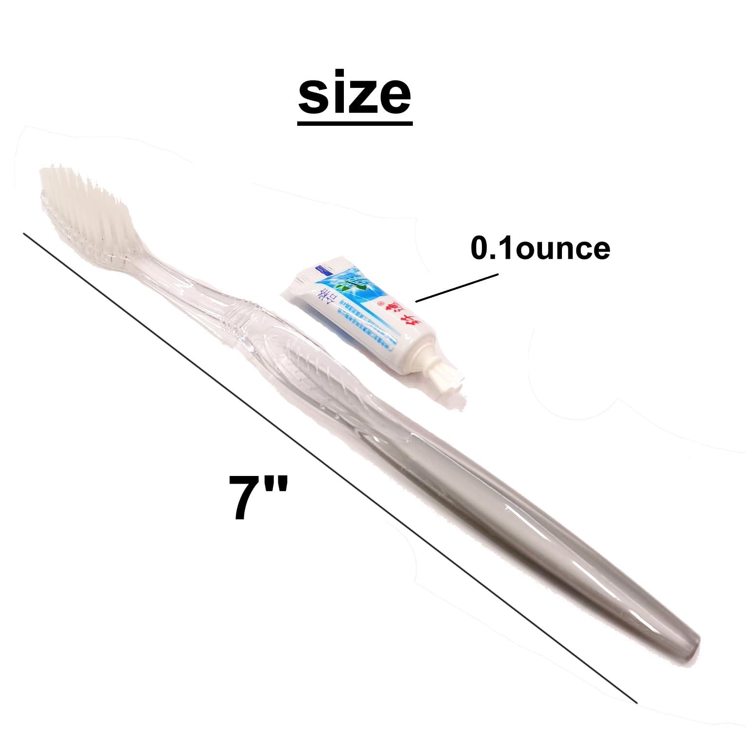 Generic Generic Manual Toothbrush Toothpaste Denture Care Kits Soft Bristle Hotel Travel Camping Hiking Hospital Portable Convient Pack of 50 (Silver)