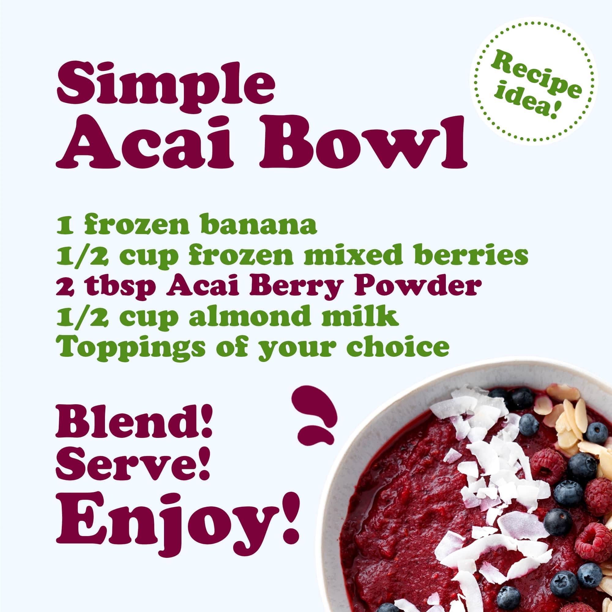 Food to Live Food to Live Organic Acai Berry Powder, 8 Pounds Non-GMO, Kosher, Raw, Vegan, Freeze-Dried, Unsweetened, Unsulfured, Bulk