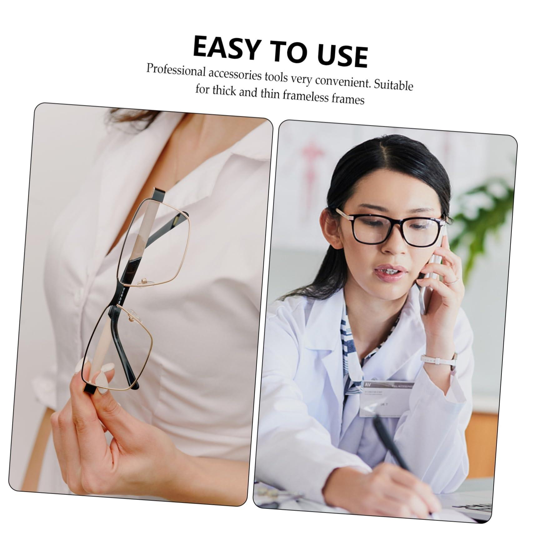 JECOMPRIS JECOMPRIS 2 Packs Rimless Frame Buckle Glasses Nose Grips Double Rubber Plug Plastic Bushings Eyeglasses Tools Spare Buckle for Glass Plastic Compression Sleeves