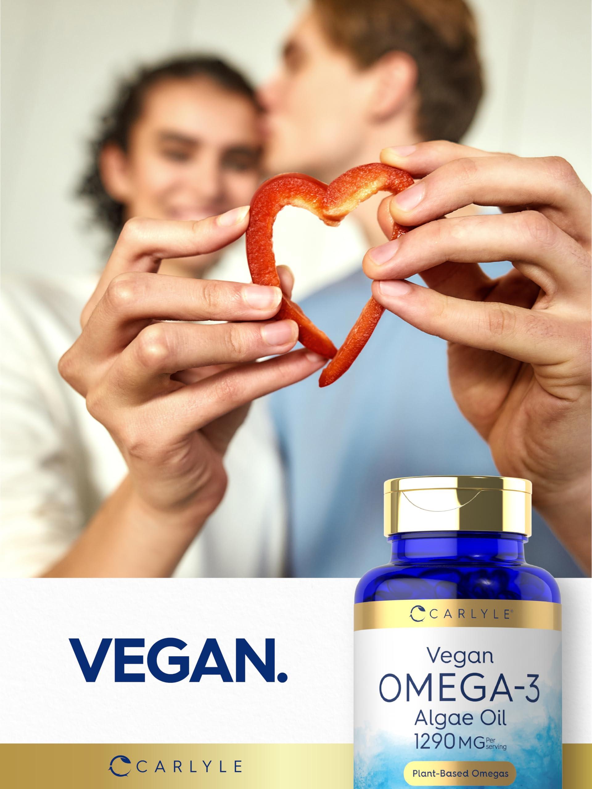 Carlyle Carlyle Vegan Omega 3 Supplement | 1290 mg | 60 Softgels | Plant Based | Non-GMO & Gluten Free | from Algae Oil
