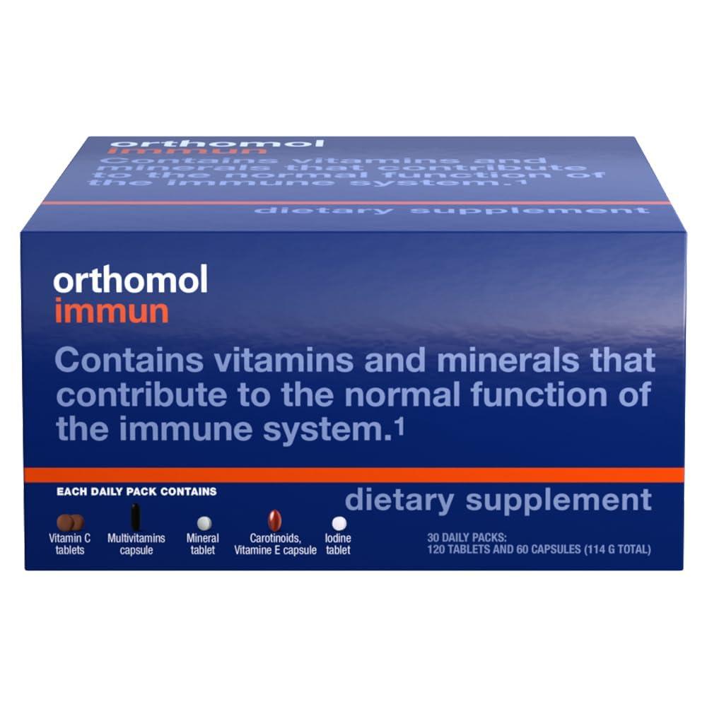 Orthomol Orthomol Immun Tablet and Capsule, Immune Support Supplement, 30-Day Supply, Vitamins A, B, C, D, E, Zinc, Iodine